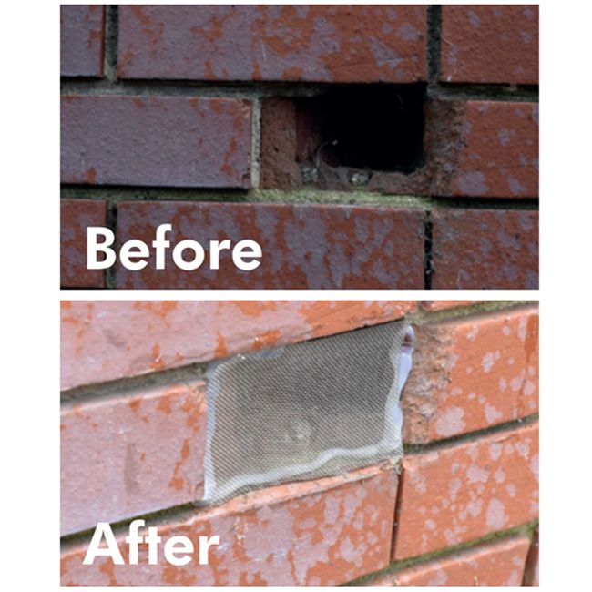 Rotech Rodent Proofing Mesh Before and After 2
