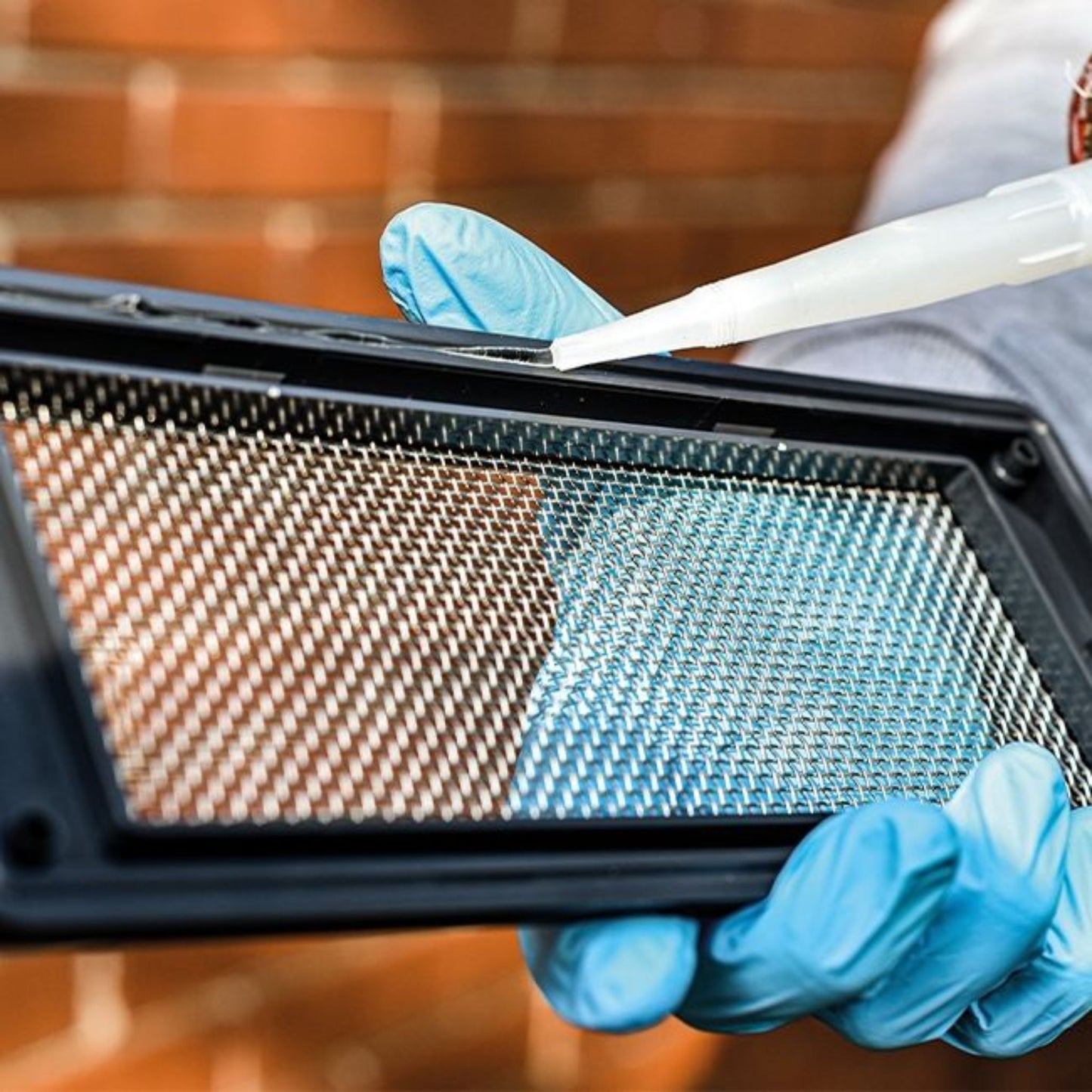 Rotech VentMesh Air Brick Cover on wall with glue