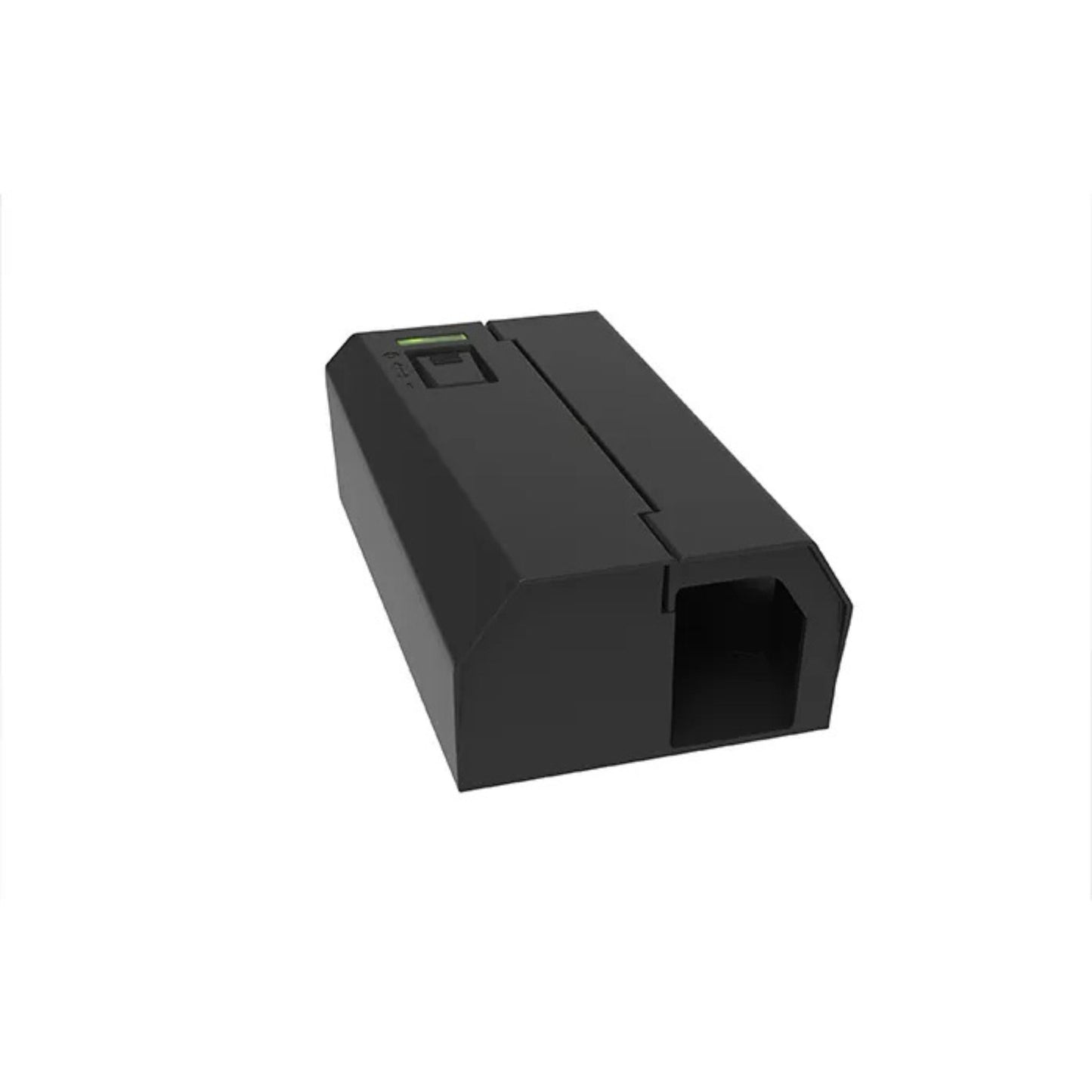 Black electronic device on a white background