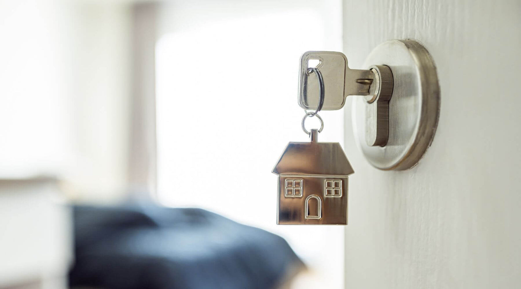 Keys in door of rental property