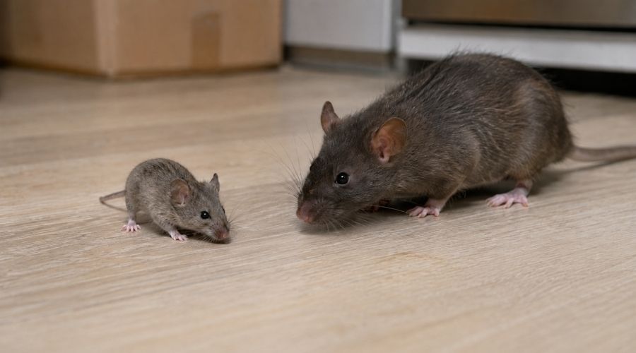 Mouse and rat in room together