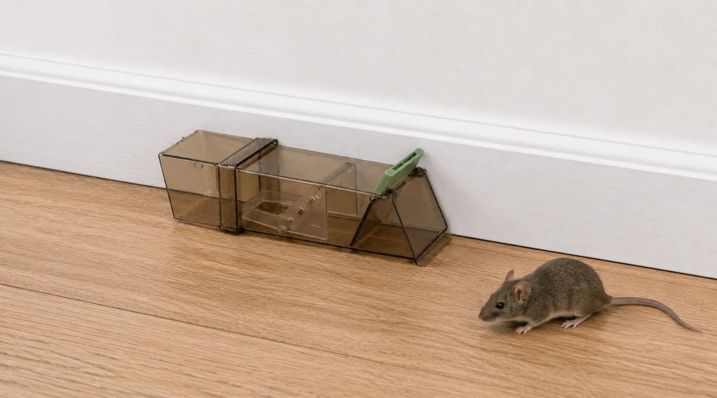 Mouse entering humane mouse trap