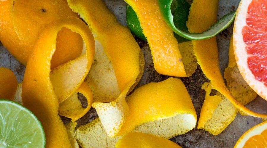 Peeled orange and other citrus fruits