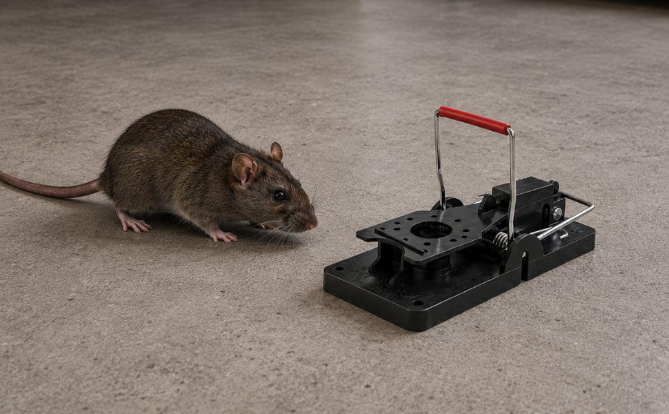 Rat Approaching Rat Trap