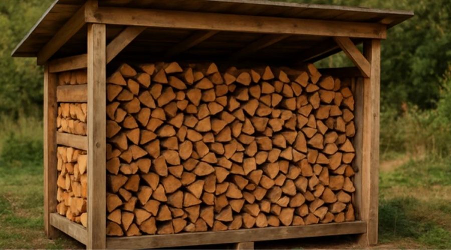 Woodpile shed