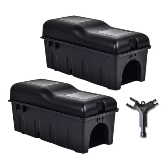 2 x Rotech Compact, Lockable Rat Bait & Trap Stations (Multipack)
