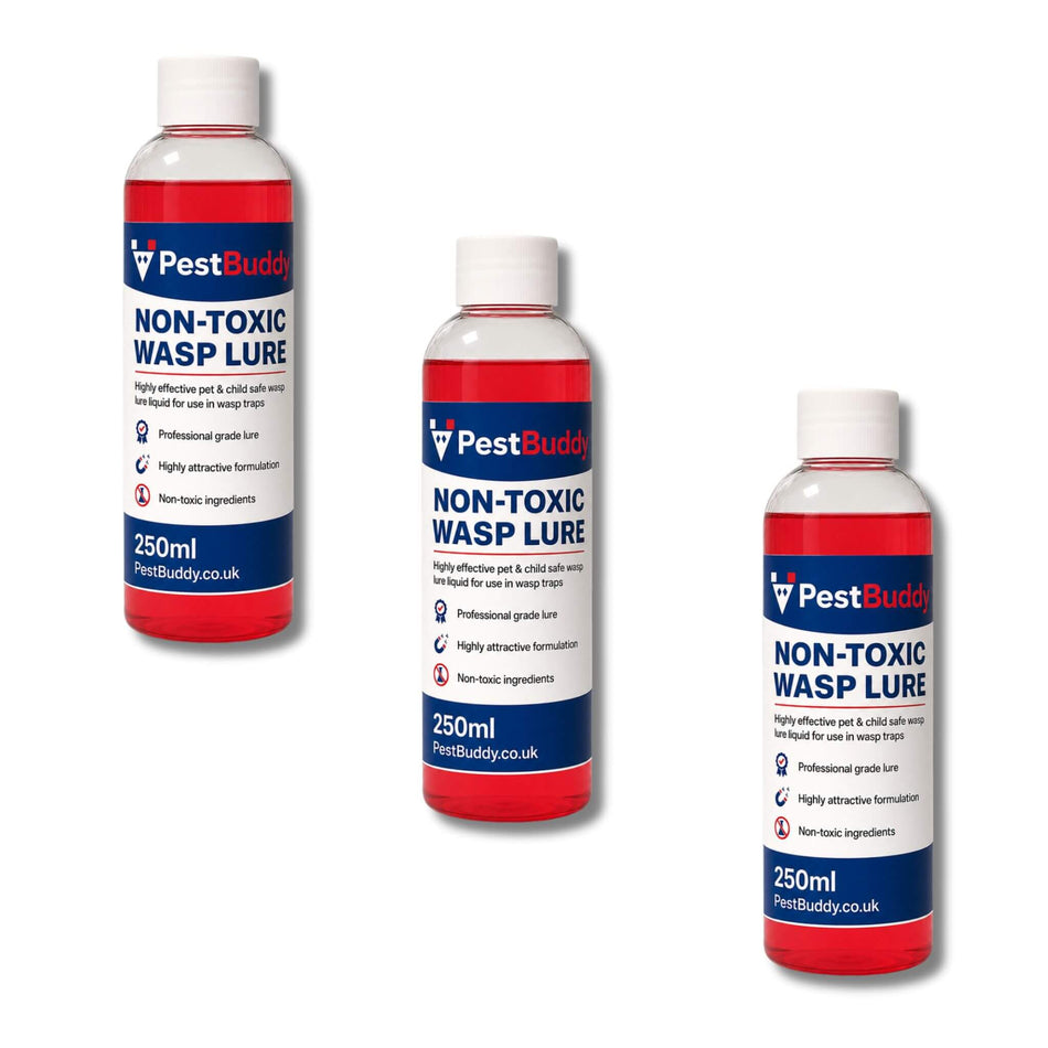 3 x PestBuddy Wasp Lure – Powerful, Non-Toxic Formula – 250ml