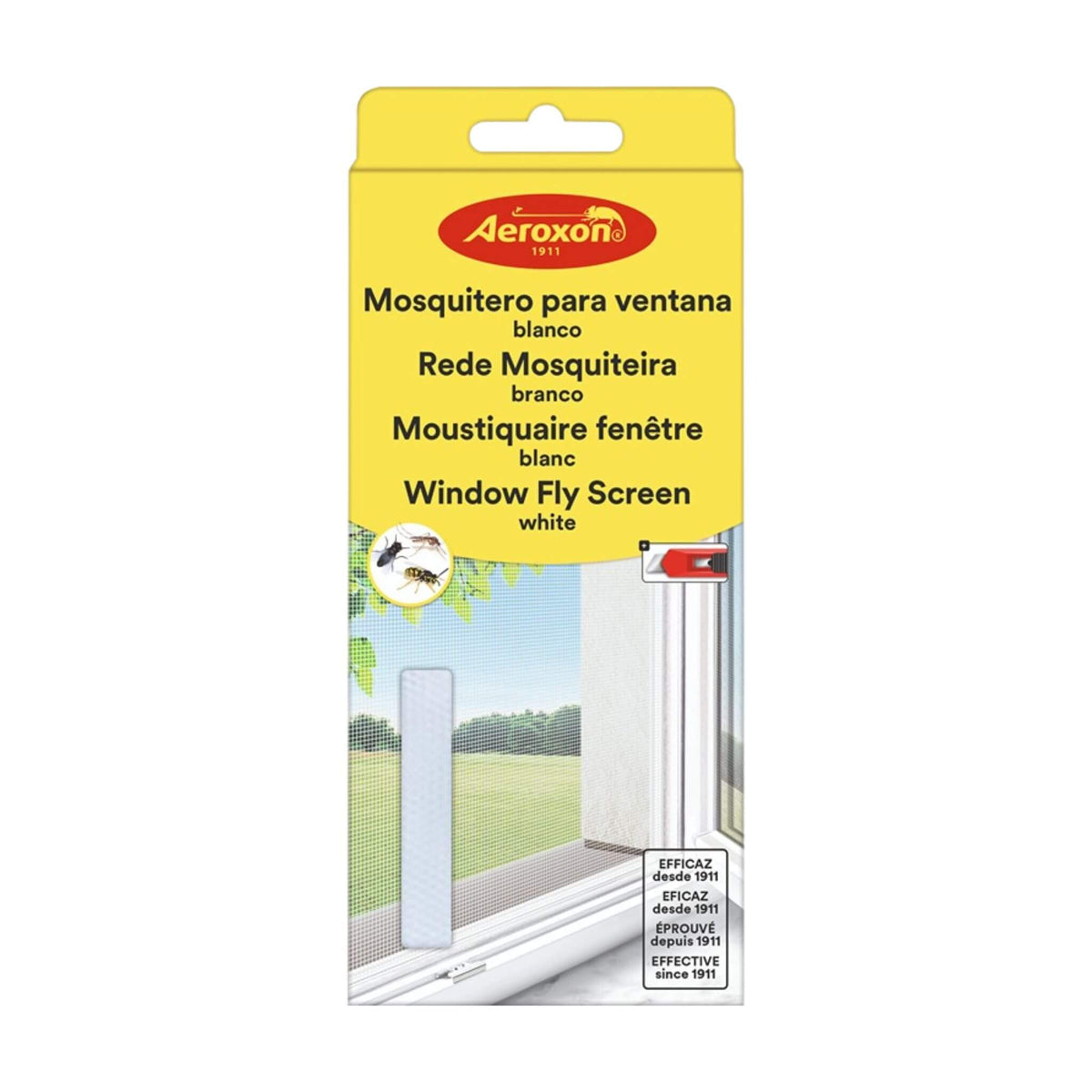 Aeroxon Window Fly Screen – Barely Visible – White, 130 x 150cm