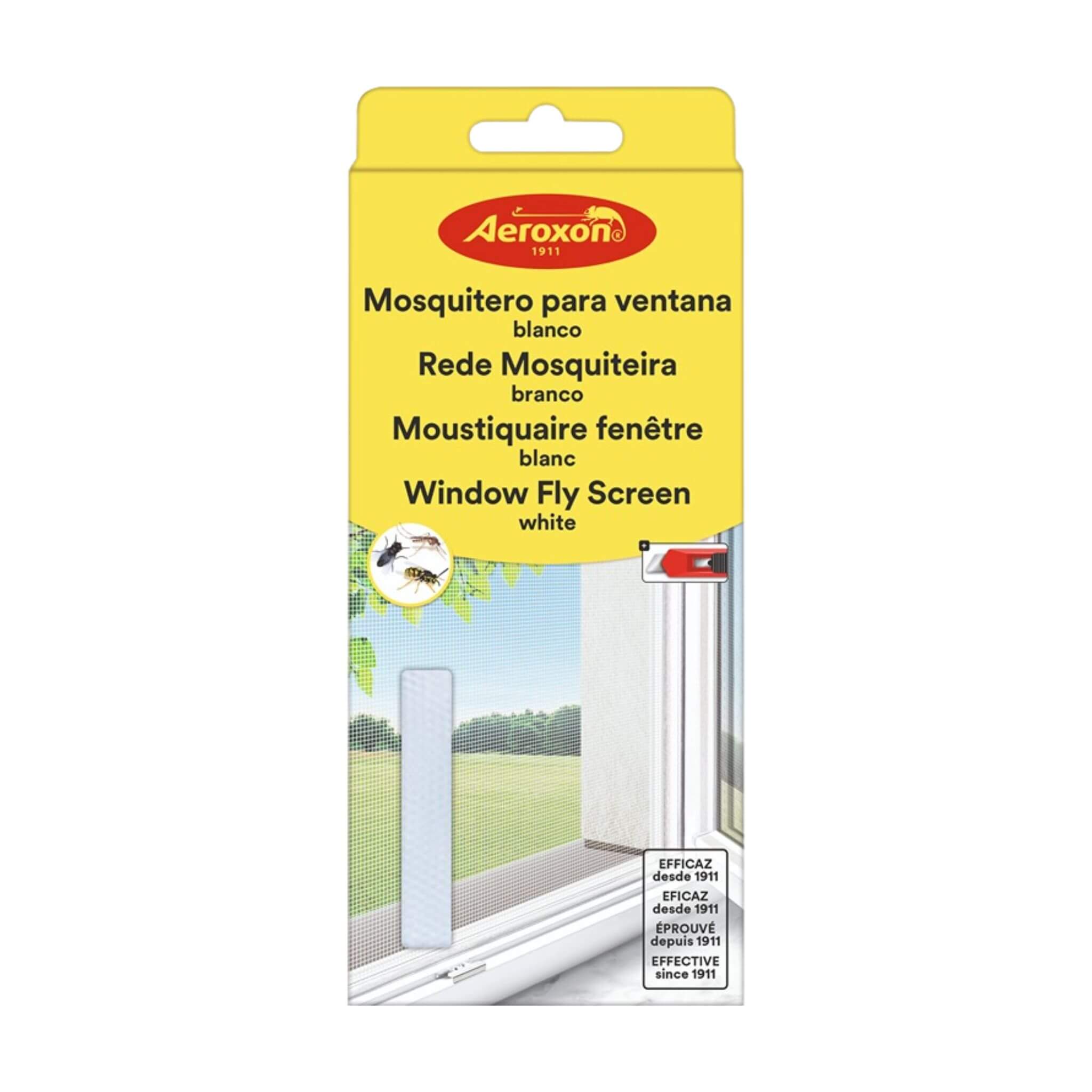 Aeroxon Window Fly Screen – Barely Visible – White, 130 x 150cm