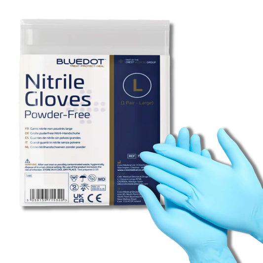 Bluedot Nitrile Gloves Powder-Free