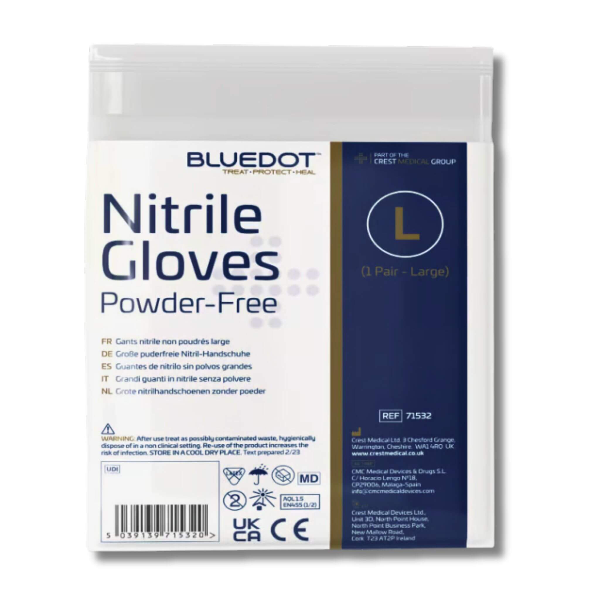 Bluedot Nitrile Gloves Powder-Free Pack