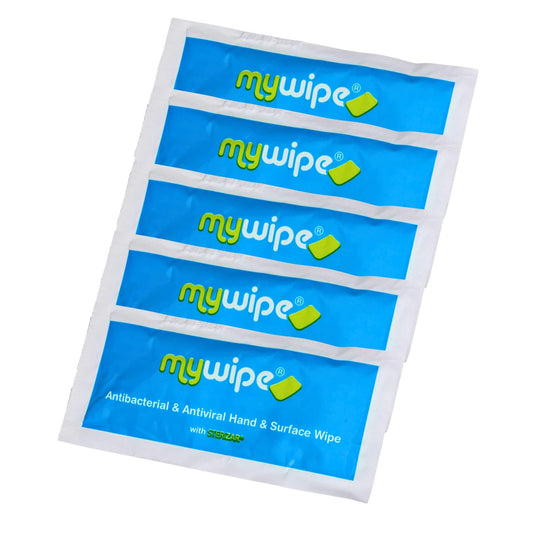 Mywipe Antibacterial Hand Surface Sanitising Wipes (Pack of 5)