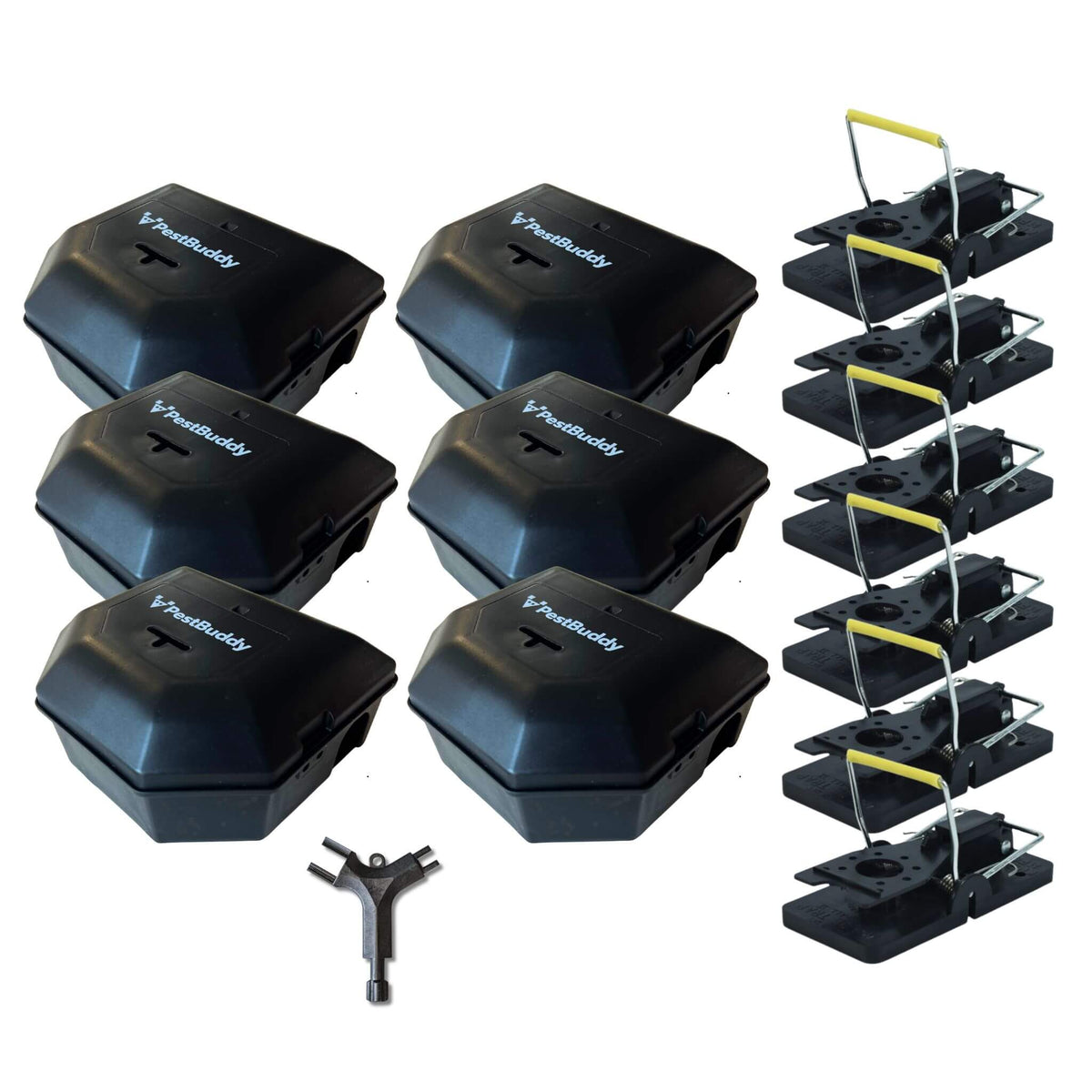 PestBuddy Mouse Traps & Boxes Bulk Kit - Wide Coverage - 6 Pack