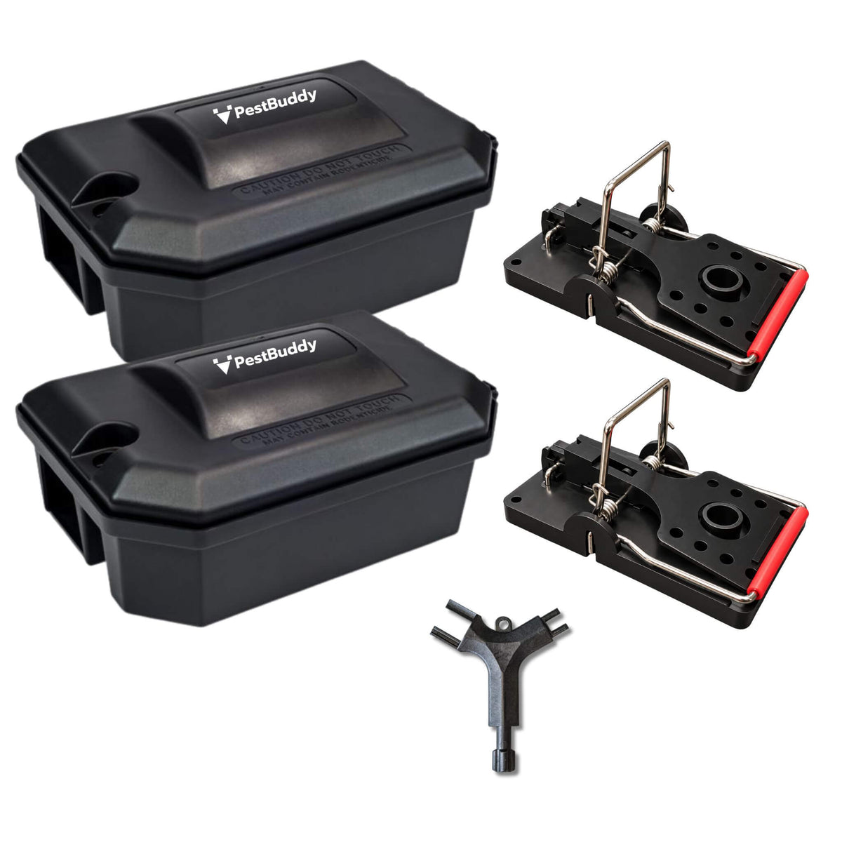 PestBuddy Rat Traps & Bullet Bait Stations Kit - 2 Pack