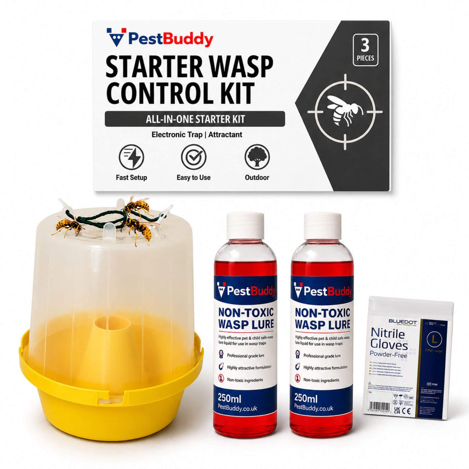 PestBuddy Starter DIY Wasp Control Kit – Reusable Trap Pot + 2 x 250ml Lures