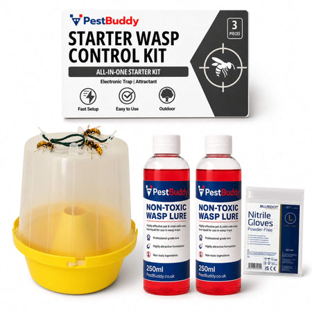 PestBuddy Starter DIY Wasp Control Kit – Reusable Trap Pot + 2 x 250ml Wasp Lures