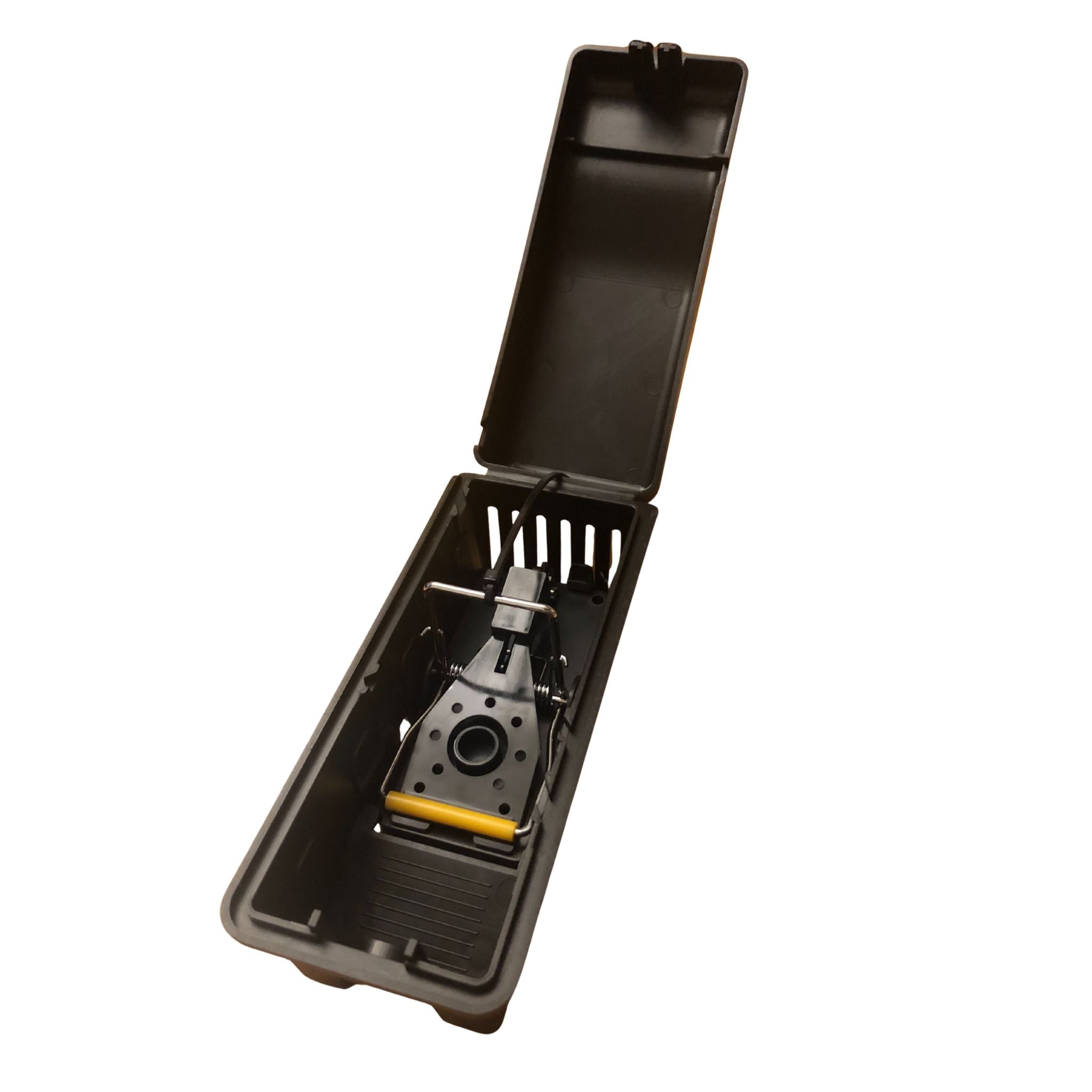 Rotech Easy-to-Set Mouse Trap and Compact Lockable Trap Box - Open