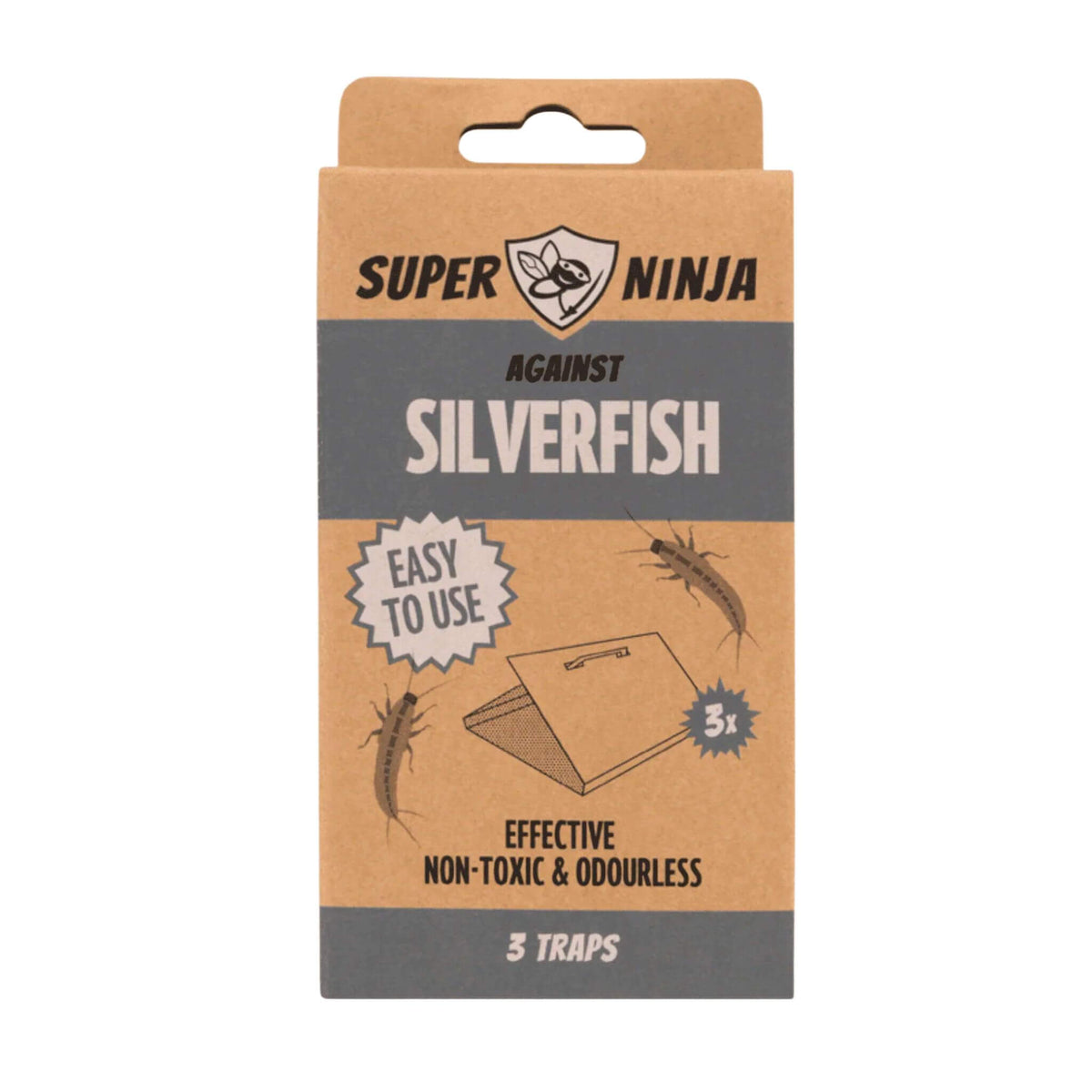 Silverfish Ninja Traps - Non-Toxic, Easy Setup, Fast Results - 3 Pack Box