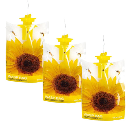 Trappit Disposable Wasp Bag Trap – Easy Outdoor Control – 3 Pack