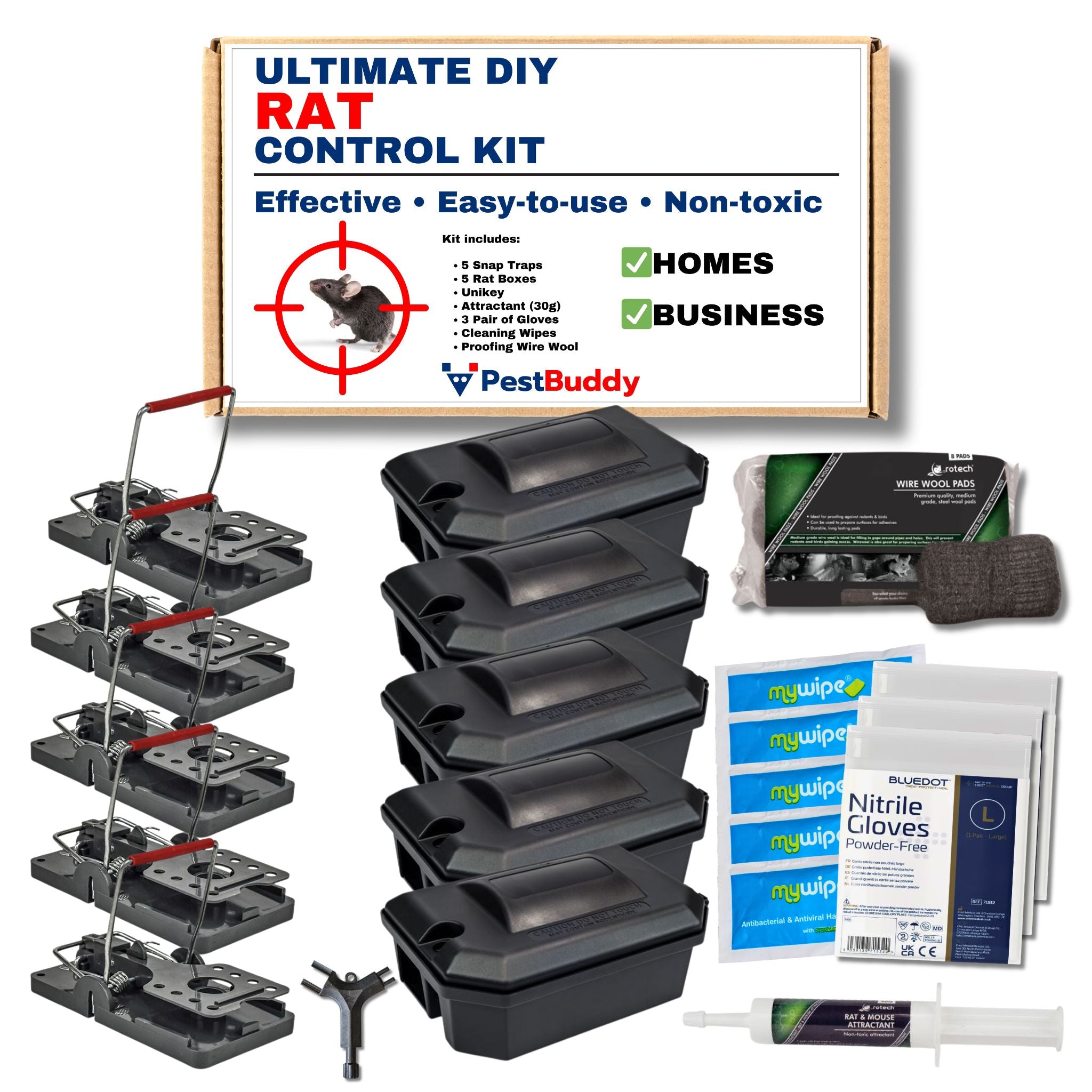 Control Base For Rats Ultimate DIY Rat Control Kit – 5 x Rat Traps and Bait Stations – PestBuddy