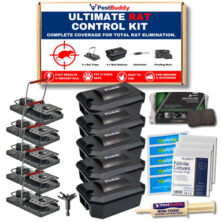 Ultimate DIY Rat Control Kit – 5 x Rat Traps and Bait Stations