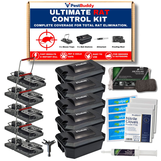 Ultimate DIY Rat Control Kit – 5 x Rat Traps and Bait Stations