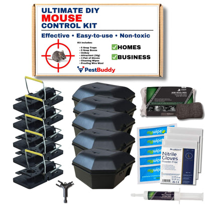 Ultimate Mouse Control Pack – 5 x Mouse Traps and Bait Stations