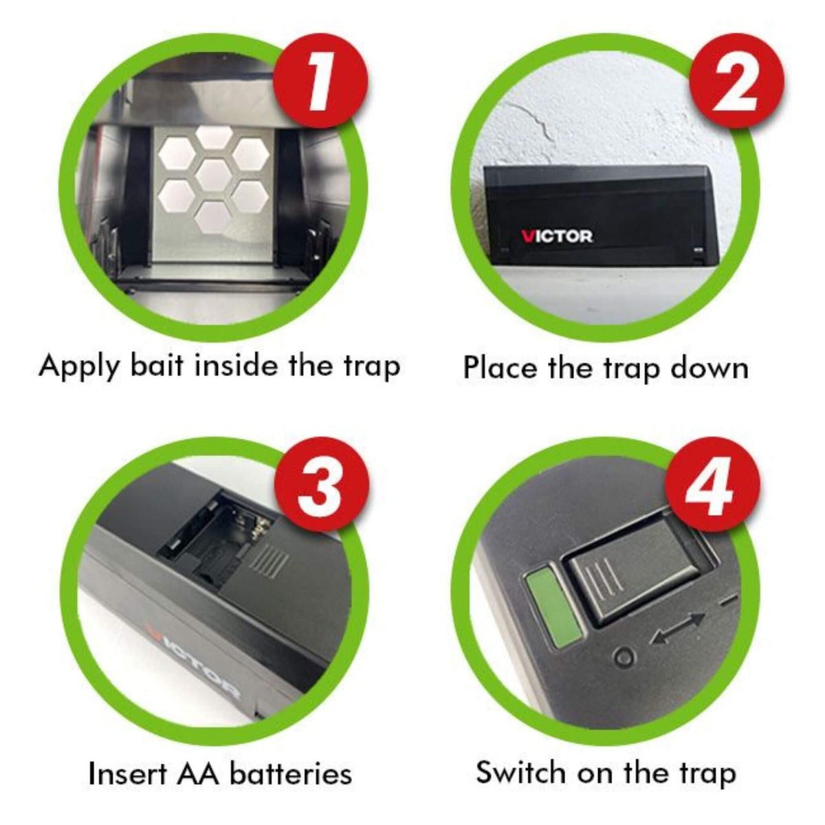 Victor Electronic Rat Trap - Usage Steps