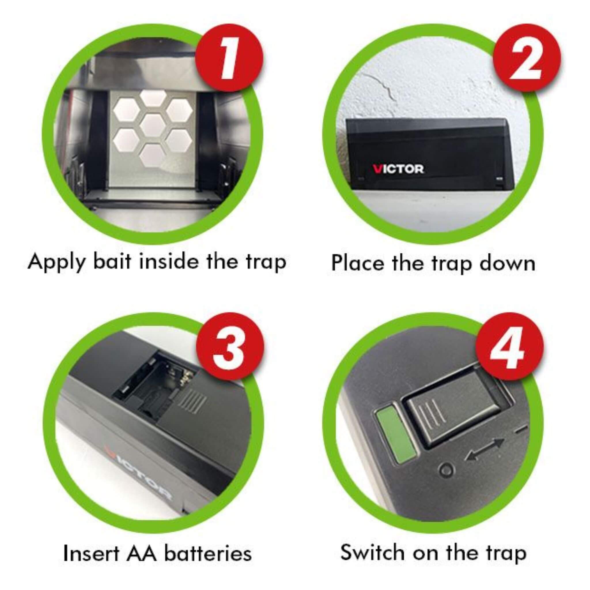 Victor Electronic Rat Trap - Usage Steps